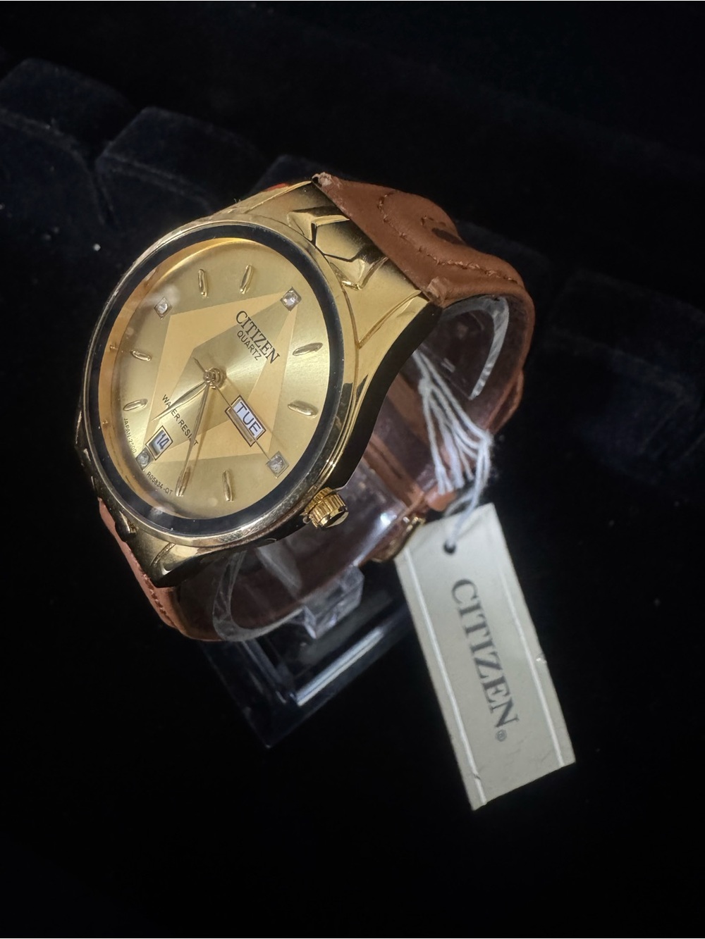 Citizen Gold Tone Watch with Brown Strap - Picture 4 of 7